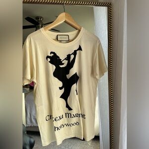 100% Autentic Gucci Beige Graphic Tee
